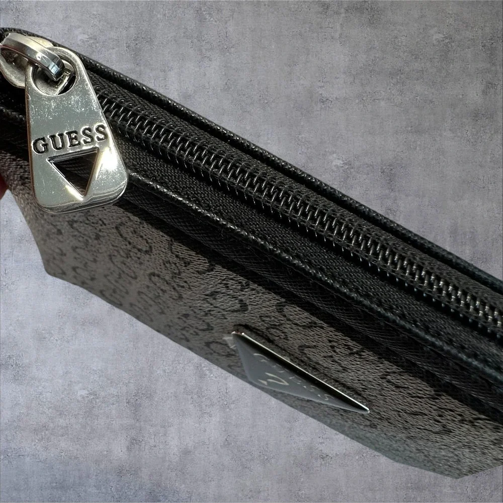 GUESS Pouch‎ and Card Case Set Women Small Black Grey Monogram Logo